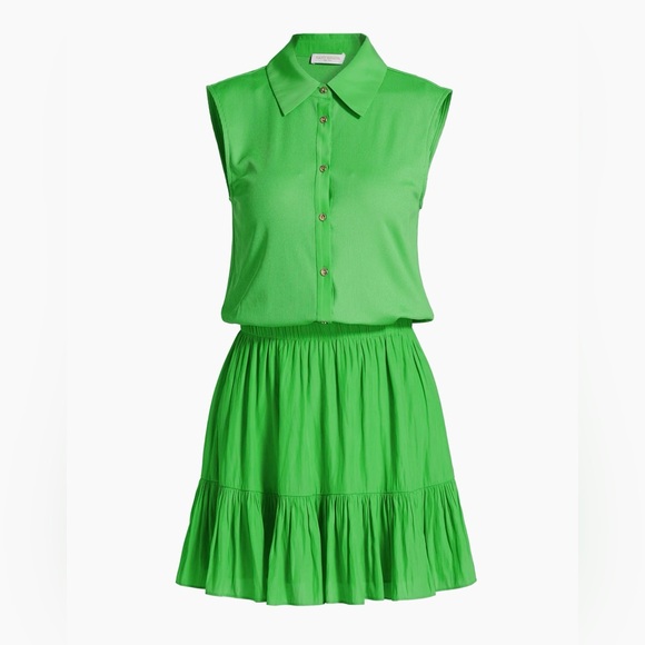 Women’s RAMY BROOK Odette sleeveless green mini Shirtdress- Size small - Picture 2 of 9